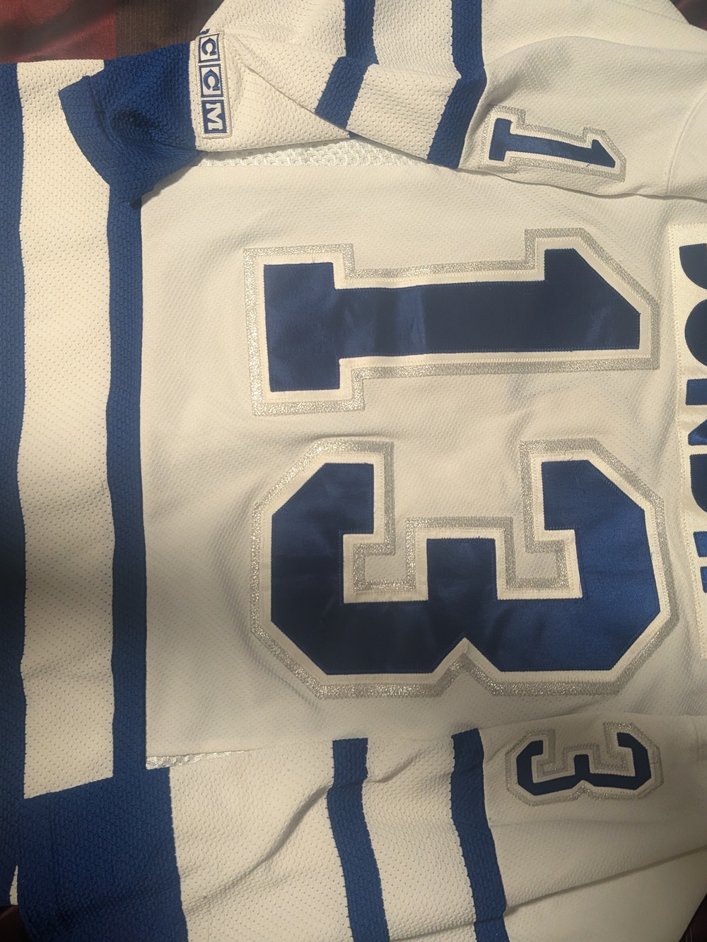 Mats Sundin CCM White and Blue Hockey Jersey Toronto Maple Leaf's